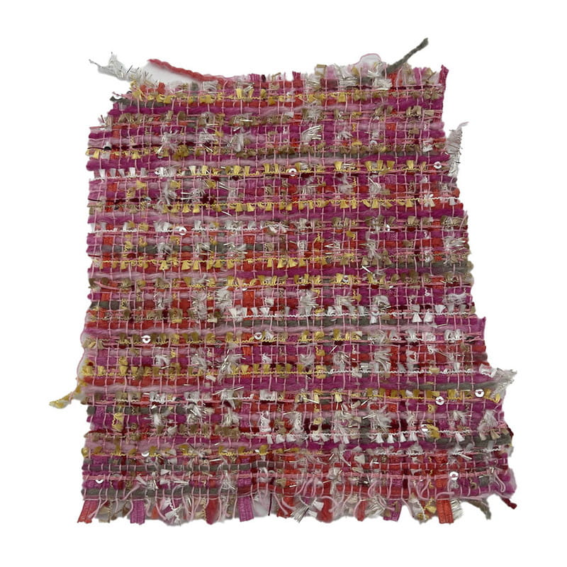 Kain Tweed Metalik Payet Merah Muda Fashion Untuk Wanita 21003