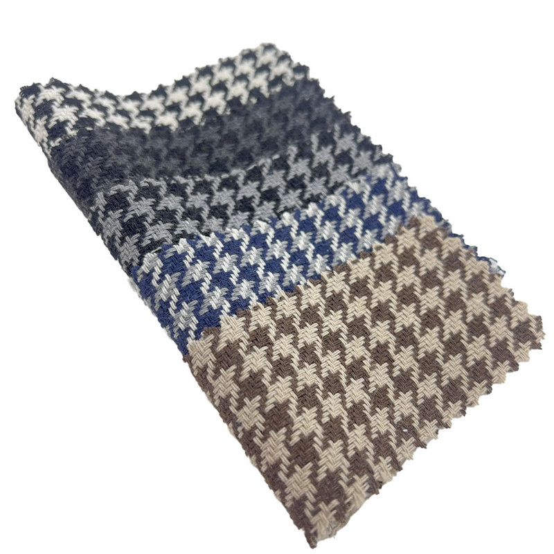 Kain Tenun Wol Houndstooth Abu-abu Gelap Untuk Hoodie 3946